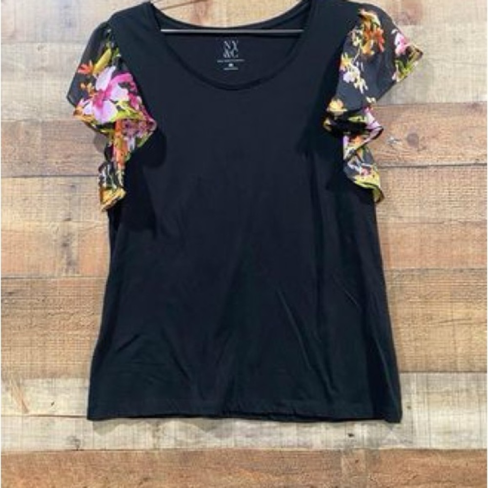 New York & Co Short Sleeve Top Size Large